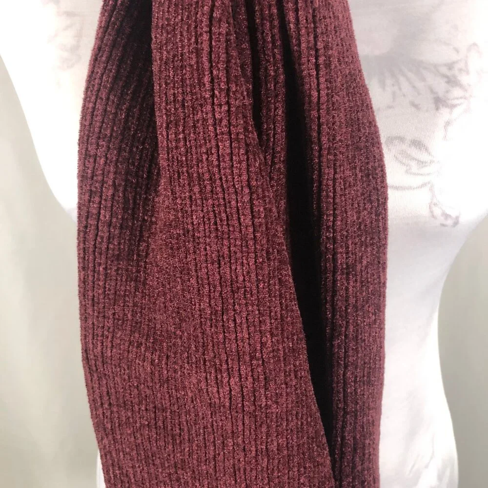 Vintage Merlot Ribbed Knit Scarf – Made in Taiwan R.O.C.